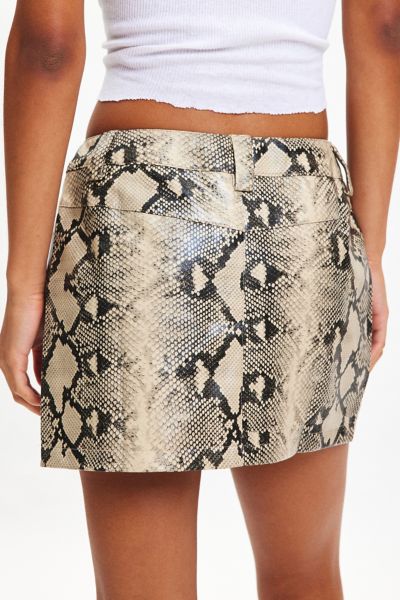 by.DYLN Xaavier Snake Print Faux Leather Mini Skirt