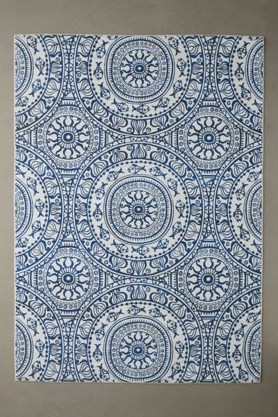 Shop Urban Outfitters Oliver Washable Rug In Blue At