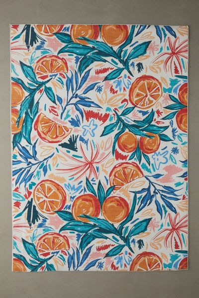 Urban Outfitters Patricia Washable Rug In Orange At