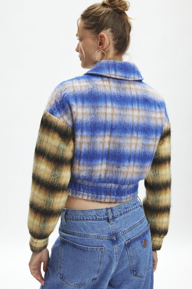 Kimchi Blue Stevie Patchwork Plaid Bomber Jacket #2