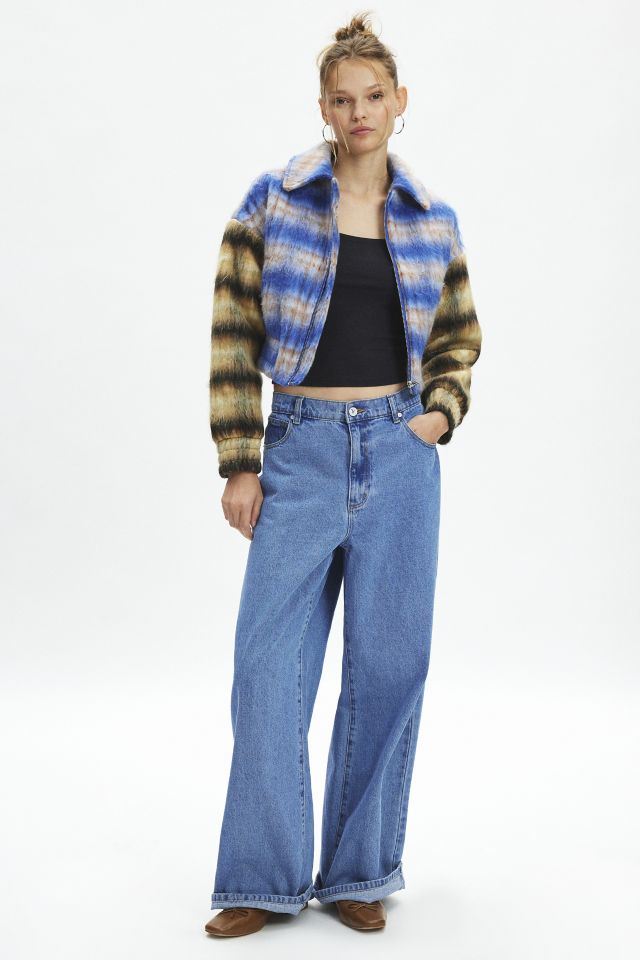 Kimchi Blue Stevie Patchwork Plaid Bomber Jacket #3