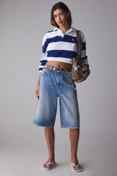 BDG MISSOURI JORT IN VINTAGE DENIM LIGHT, WOMEN'S AT URBAN OUTFITTERS 