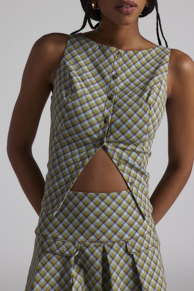 Kimchi Blue Raquel Crop Vest Top & Pleated Mini Skirt Set #2