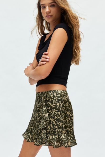 Urban Renewal Remnants Printed Ruffle Hem Mini Skirt