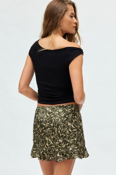 Urban Renewal Remnants Printed Ruffle Hem Mini Skirt