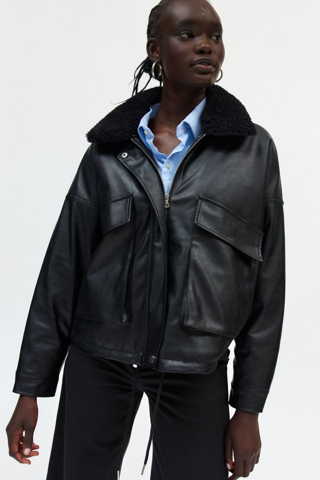 BDG Brandi Faux Fur Collar Bomber Jacket #1