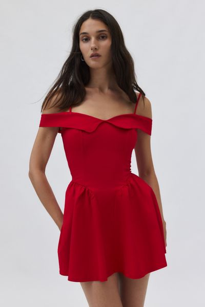 Store ️NWT Urban Outfitters Raspberry Off Shoulder Ruched Front Dress