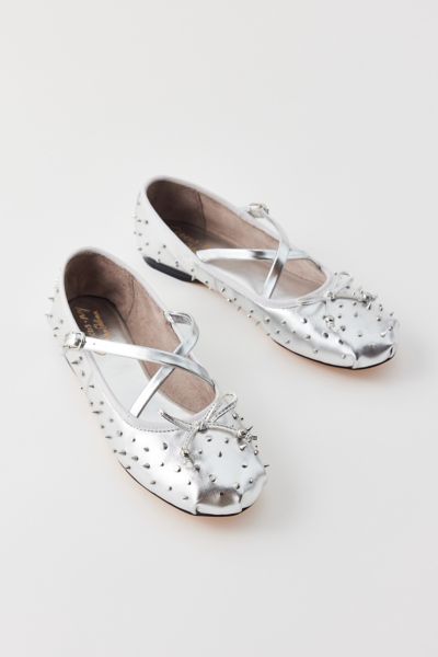 Circus Ny By Sam Edelman Women's Zuri Stud Crossband Ballet Flats In Silver