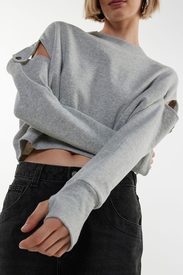 Kimchi Blue Emilie Tab Sleeve Crew Neck Sweatshirt | Urban Outfitters