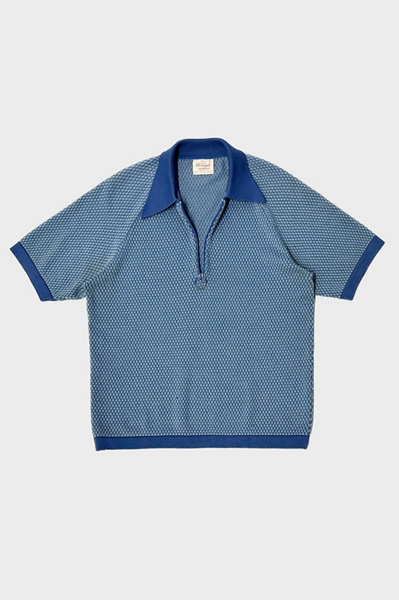 Vintage 1950's Donegal Knit Coleseta Cropped Zip Polo Shirt