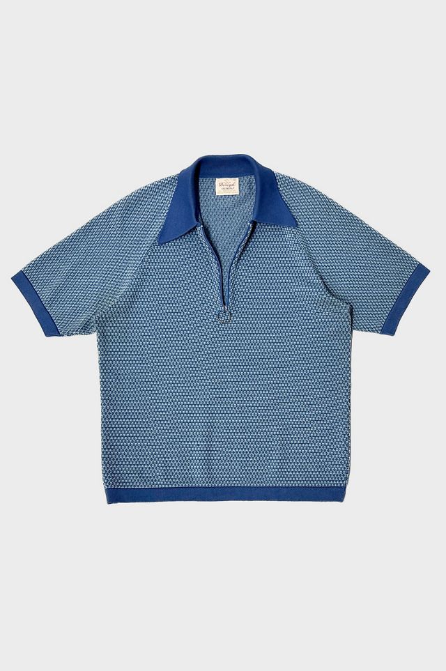 Vintage 1950's Donegal Knit Coleseta Cropped Zip Polo Shirt
