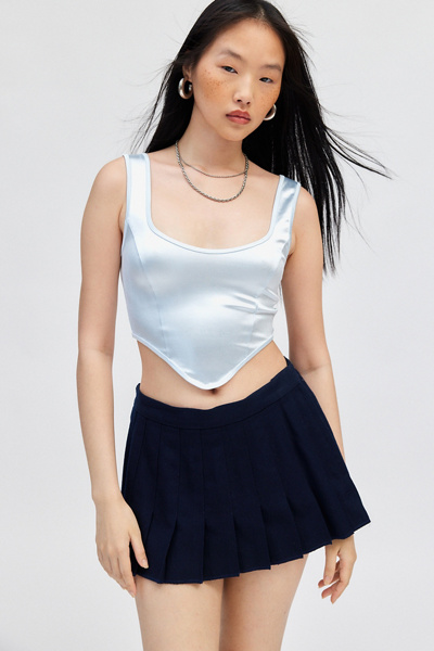 Kimchi Blue Camilla Shine Tank Top In Light Blue, Women's At Urban Outfitters In Multi