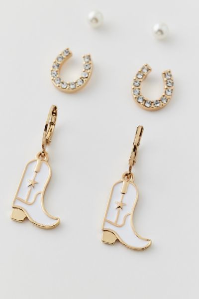 Urban Outfitters Western Earring Set In Gold, Women's At