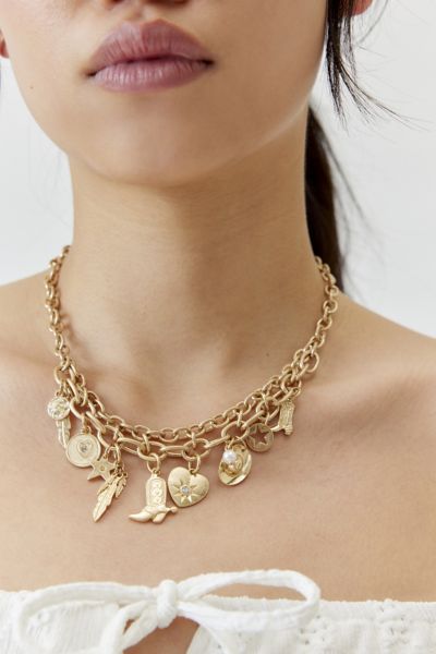 Urban Outfitters Western Charm Necklace In Gold, Women's At