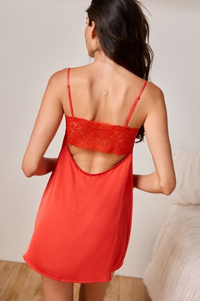 Out From Under Sweet Cheeks Lace-Back Satin Slip