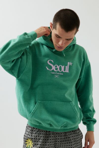 Urban Outfitters Seoul Destination Hoodie Sweatshirt In Green, Men's At
