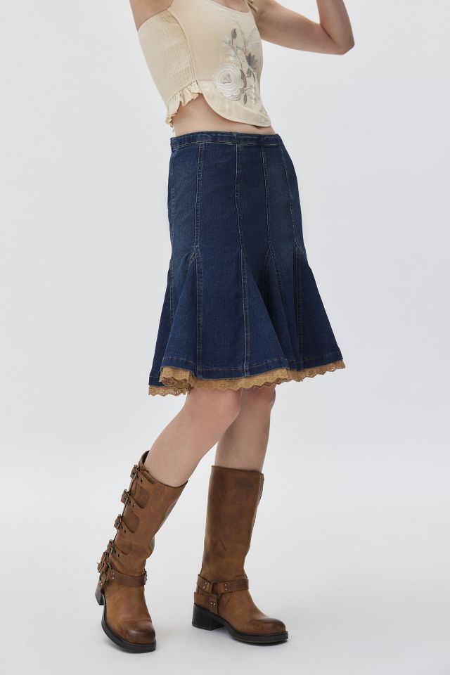 Kimchi Blue Tamara Denim Lace Midi Skirt #2