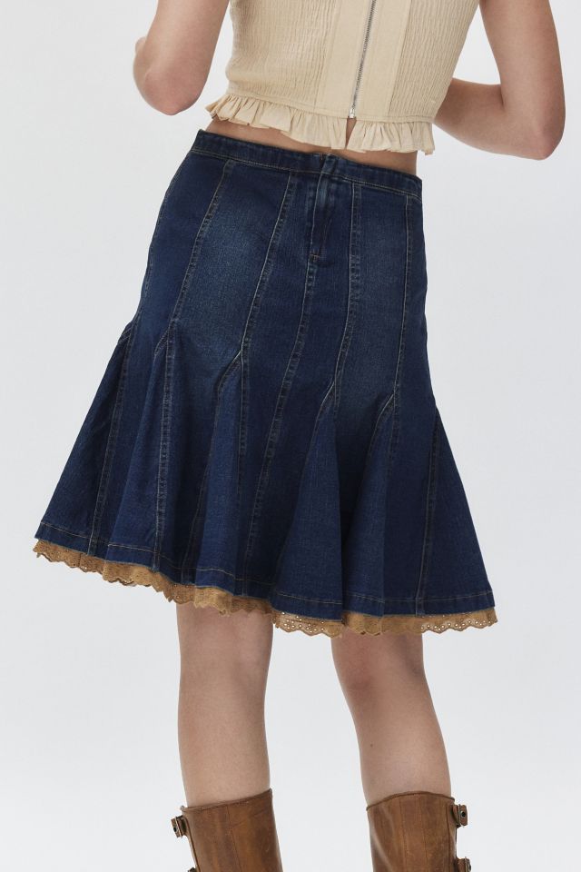 Kimchi Blue Tamara Denim Lace Midi Skirt #3