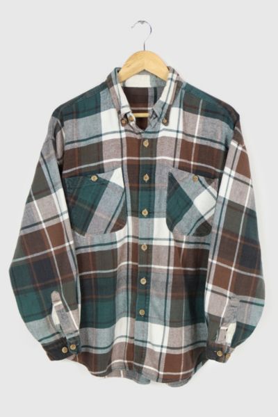 Vintage Green Plaid Button-Down Shirt | Urban Outfitters