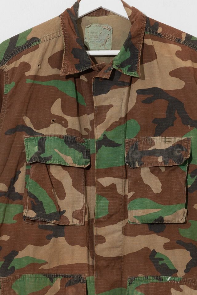 Vintage 1990s Distressed Camo Chore Coat Work Jacket #1