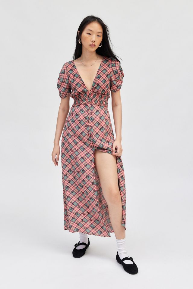 Kimchi Blue Ioni Plunging Puff Sleeve Midi Dress #1