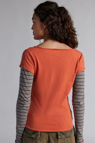 BDG Sloane Layered Long Sleeve Graphic Tee