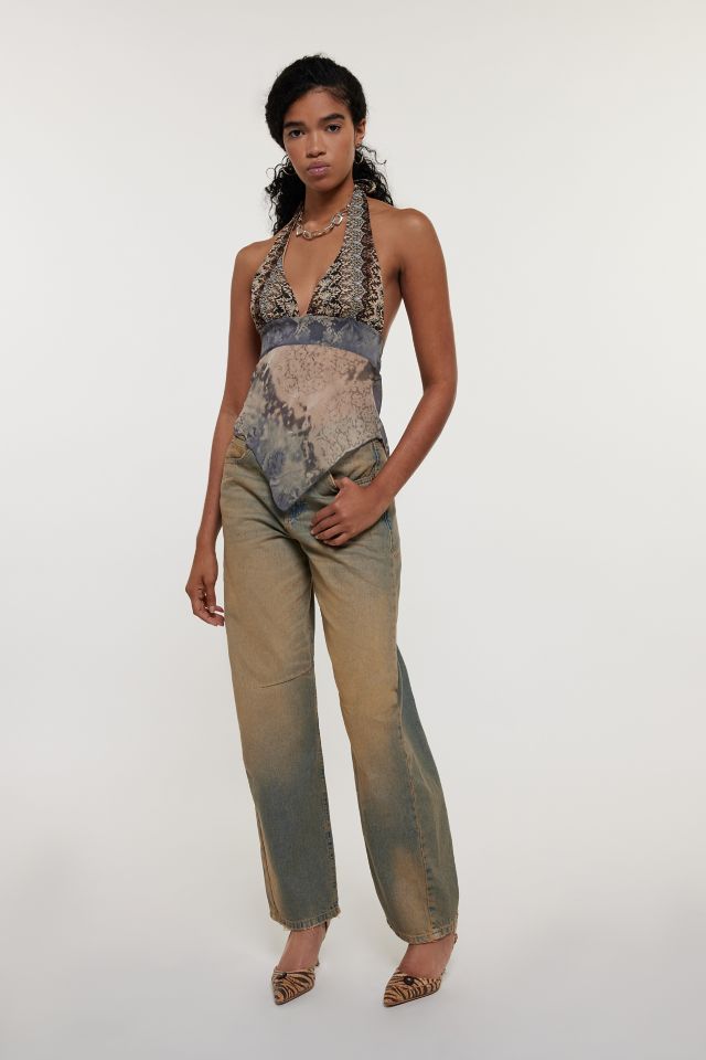 Silence + Noise Jessa Flamestitch Halter Top #3