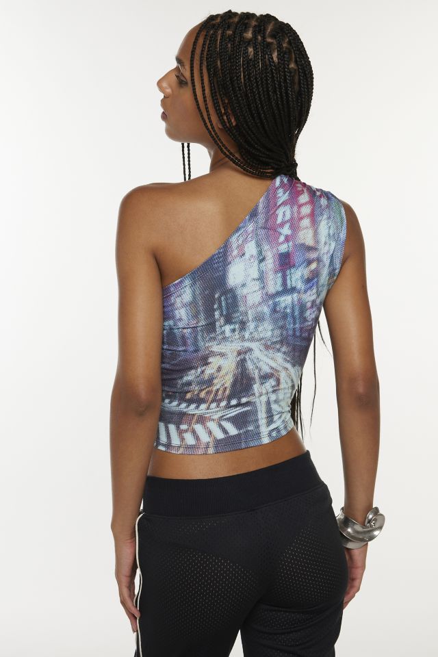 Silence Noise Octavia Graphic One Shoulder Tank Top Urban Outfitters