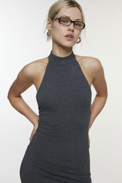 Silence + Noise Kaley Mock Neck Halter Midi Dress