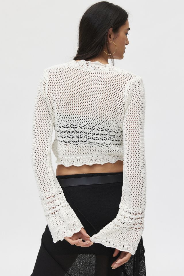 Kimchi Blue Tilly Pointelle Knit Shawl Cardigan #3