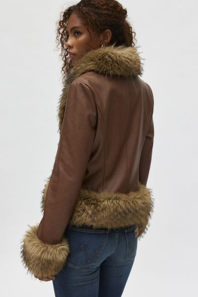 Silence + Noise Brianna Faux Fur Trim Jacket