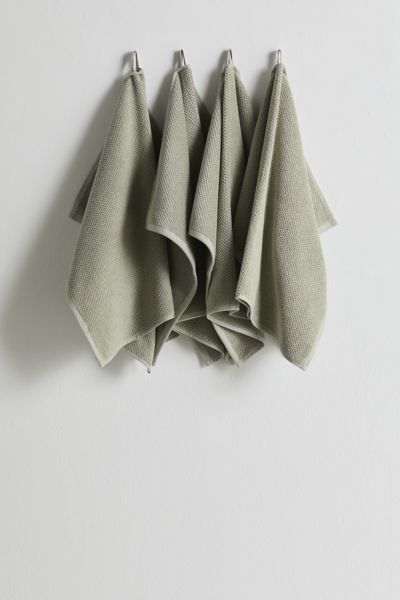 Urban Outfitters Rice Cotton 4-piece Hand Towel Set In Green At