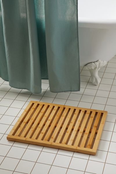 Shop Urban Outfitters Slatted Bamboo Bath Mat In Natural At