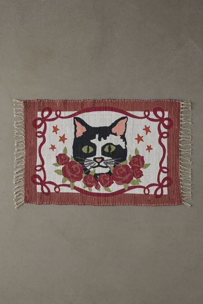 Cat Bouquet Printed Rag Rug