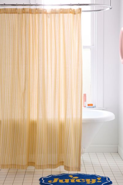 Urban Outfitters Multi-striped Patterned Shower Curtain In Gold At  In Gold