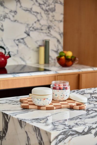 W & P Seal Tight Glass Bowl In Terrazzo Cream At Urban Outfitters