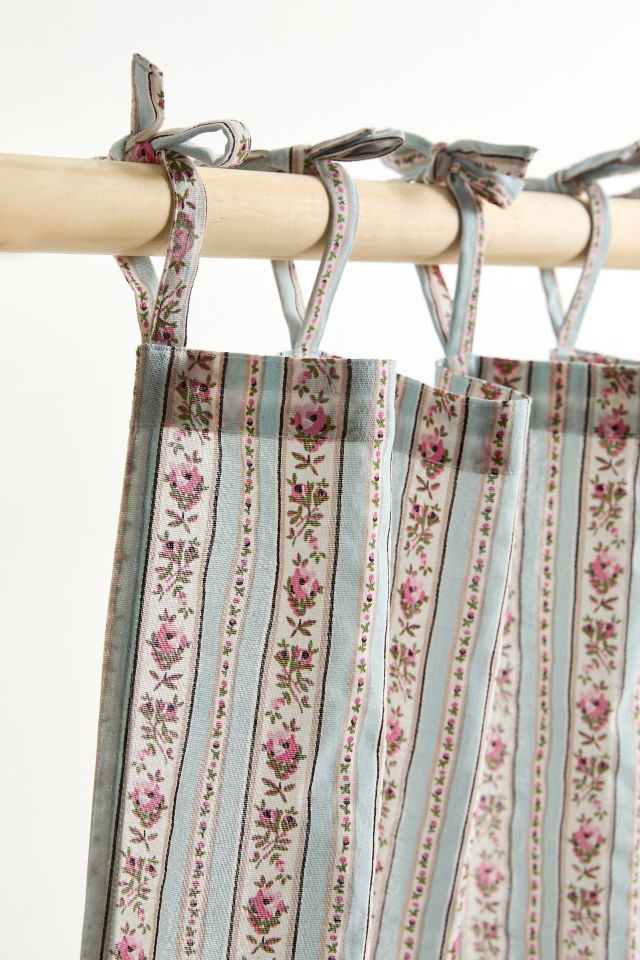Paige Stripe Floral Café Curtain Set #3