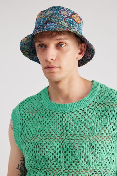 Urban Outfitters Jacquard Bucket Hat In Blue Combo, Men's At  In Blue Combo