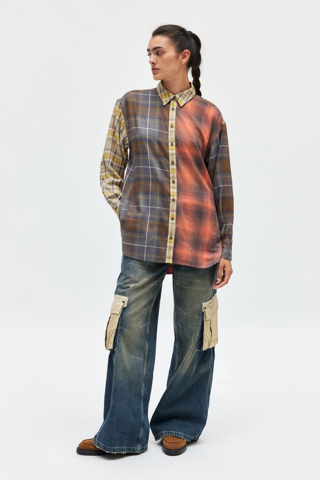 BDG Rick Spliced Boyfriend Flannel Shirt #1
