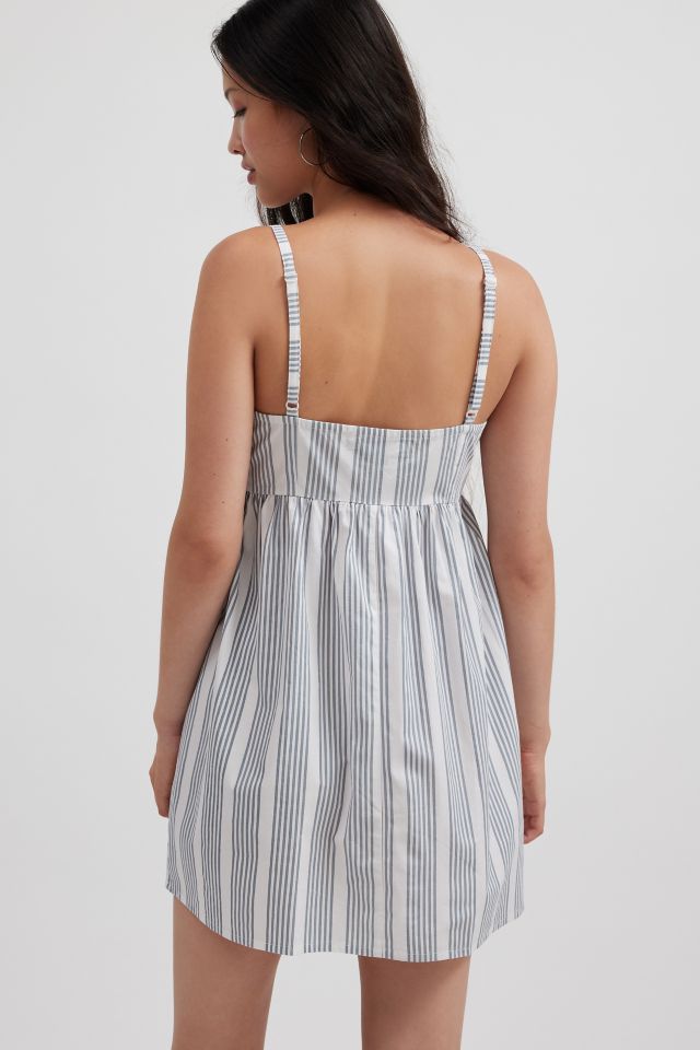 Motel Tisyani Bow Striped Babydoll Mini Dress #3