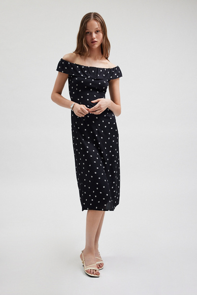 knee length dresses for ladies Motel Gingham Cotton Midi Dress