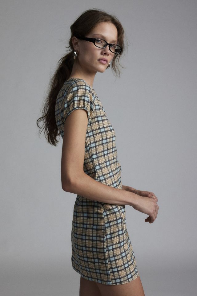 Motel Gingka Check Shift Mini Dress #3