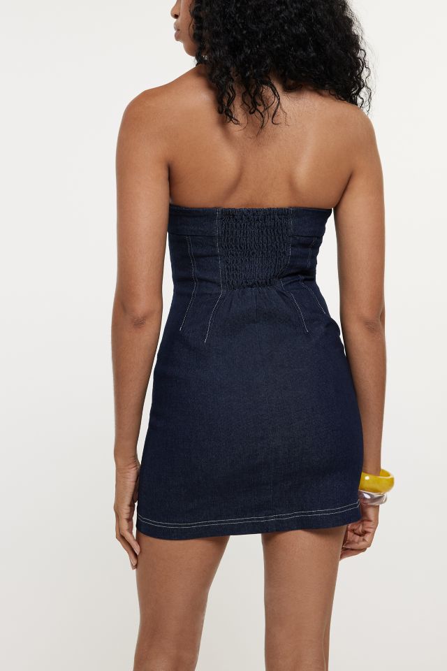 Silence + Noise Ashton Strapless Denim Mini Dress #3