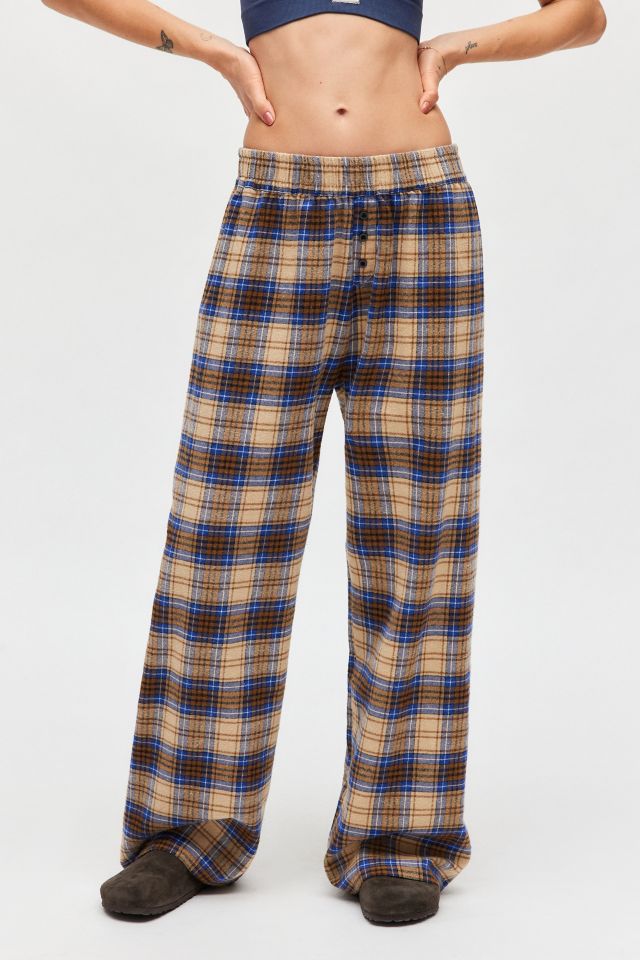 Out From Under Checked Brushed Flannel Straight Lounge Pant #1