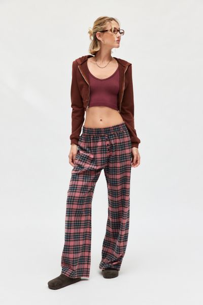 Out From Under Checked Brushed Flannel Straight Lounge Pant