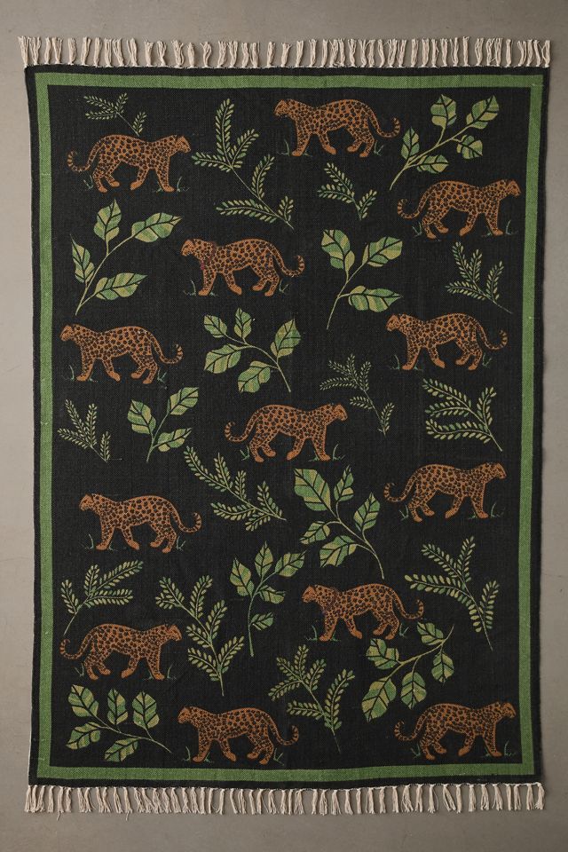 Prowling Leopard Printed Rug | Urban Outfitters