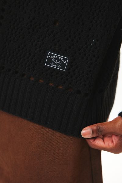 Dark Seas Crochet Crew Neck Sweater