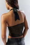 Silence + Noise Camellia Mesh Halter Top