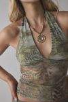 Silence + Noise Camellia Mesh Halter Top