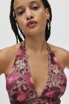 Silence + Noise Camellia Mesh Halter Top